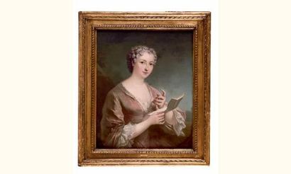 null Entourage de Jean-Baptiste Van loo (Aix 1684-1745)
jeune femme tenant une lettre
Huile...