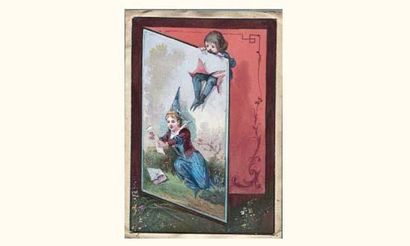null charmant ensemble de petites gouaches
d'illustrations enfantines, vers 1880
Suite...