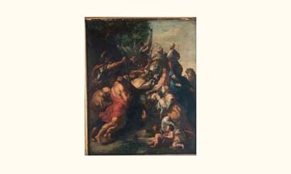 null Jacob BESCHEY (Anvers 1710-1786)
la montée au calvaire
Huile sur toile signée...