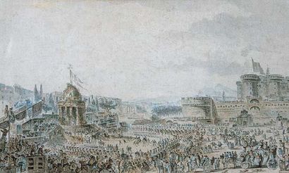 null Attribué à Louis-Jean DESPREZ (Auxerre 1743 - Stockholm 1804)
Parade militaire...