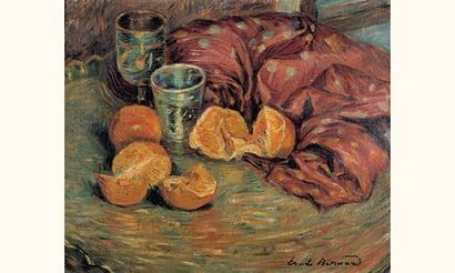 null * BERNARD Emile (1868-1941)
"Nature morte aux oranges sur une table"
Huile sur...