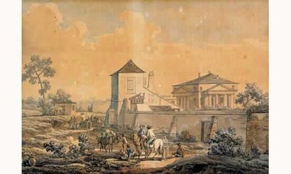 null Joseph SWEBACH - DESFONTAINES - (Metz 1769- Paris 1823)

CharROI devant un château...