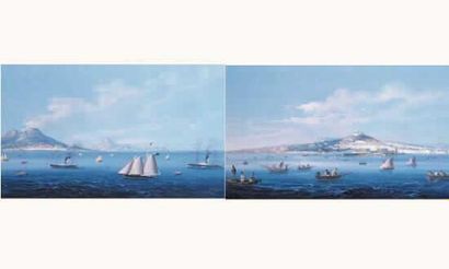 null Ecole napolitaine, vers 1830

Naples vuE de la baie 
LE vésuVe et la baie, vuS...