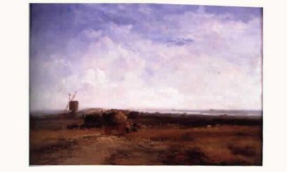 null James WEBB (1825 - 1895)

Paysage au moulin 

Huile sur panneau signée en bas...