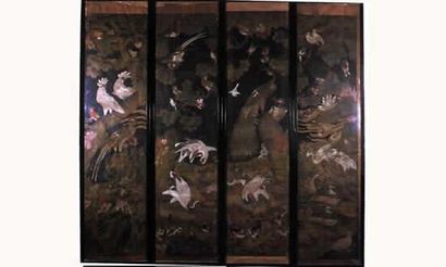 null ÉCOLE CHINOISE du XVIIIe siècle

suite de cinq panneaux peints à la gouache...