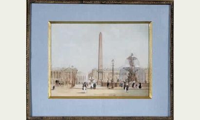 null François Étienne VILLERET 
(vers 1800 - Paris 1866)
VUE DE LA PLACE DE LA CONCORDE...