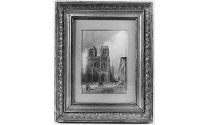 null François-Étienne VILLERET (Vers 1800 - Paris 1866) - NOTRE-DAME DE PARIS - Aquarelle....