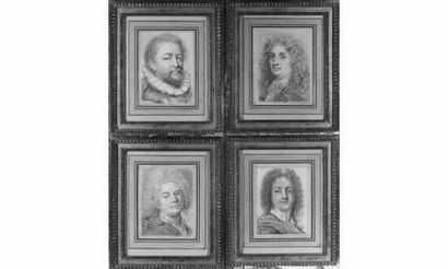 null ÉCOLE FRANÇAISE du XVIIIe siècle. PORTRAITS DE Nicolas de LARGILLIÈRE, Hyacinthe...