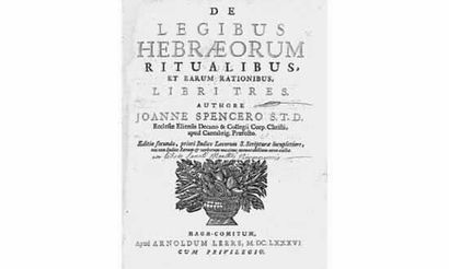 null SPENCER (Joannes). De Legibus Hebraeorum ritualibus, et earum rationibus, libri...