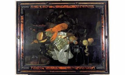 null Attribué à Joris VAN SON (Anvers 1623 - 1667)
NATURE MORTE AU HOMARD Huile sur...