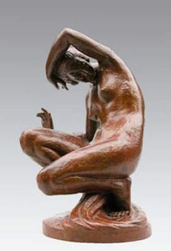 null Marcel BOURAINE (1886-1948)
Baigneuse au drapé
Épreuve en bronze, fonte d'édition...