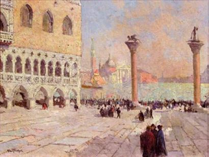 null LOUIS ABEL-TRUCHET (1857-1918)
Venise, animation sur la Piazetta
Huile sur toile...