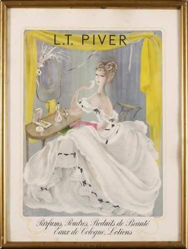 null L.T. Piver - (années 1940)
Panneau publicitaire polychrome dans son encadrement...