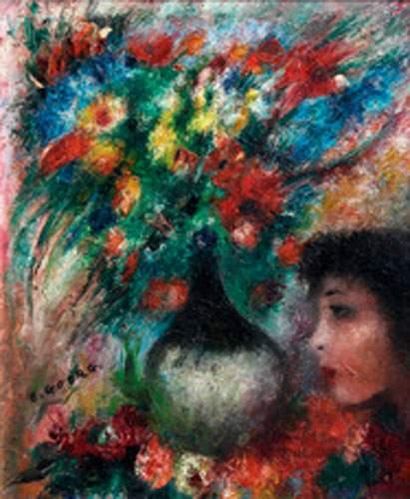 null Edouard GOERG (1893-1969)
« Bouquet de fleurs avec profil de brune »
Huile sur...