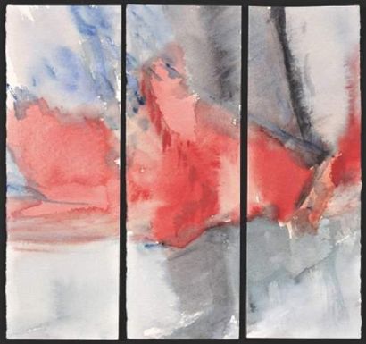 null TANG HAIWEN (1927 - 1991) 
“COMPOSITION”

Triptyque composé de trois aquarelles...