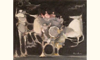 null Alfred ABERDAM (1894-1963)
« Les guerriers », 1957
Huile sur toile signée en...