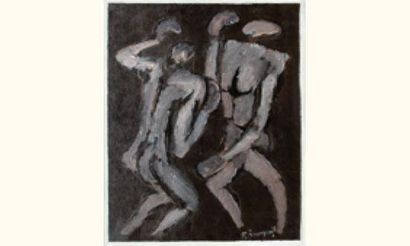 null M. BOURGEOIS
« Boxeurs », 1978
Huile sur toile signée en bas à droite, titrée,...