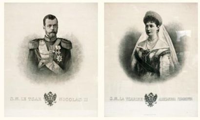null ART ET HISTOIRE RUSSES
Portraits sur soie de Nicolas II et d'Alexandra Fédorovna.
Imprimés...
