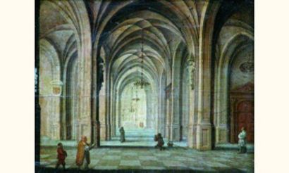 null Pieter NEEFFS Le Jeune Attribué à, (Anvers 1620 - après 1675)
Intérieur d'église
Huile...