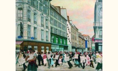 null G. LE BEUZE, XXe siècle
« Le Croissant, 1919 »
Huile sur toile, signée en bas...