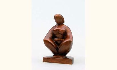 null Ferdinand PARPAN (1902-2004)
Nu assis recueilli
Épreuve en bronze, fonte d'édition...