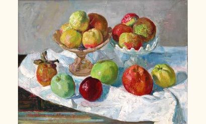 null Louis BERTHOMME SAINT ANDRE 1905-1977

"Pommes et opalines", 1956

Huile sur...