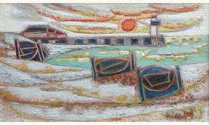 null Gabriel ZENDEL 1906-1980

"Phare sur une plage normande"

Huile sur toile signée...