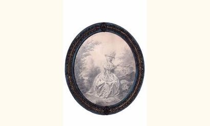 null Jacques Antoine LEMOINE - 1751-1824
JEUNE FEMME ASSISE DANS UN PARC (Mme VIGEE-LEBRUN?)
Pierre...