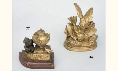 null Jules MOIGNEZ - 1835-1894
Le combat d'oiseaux
Epreuve en bronze, fonte d'édition...
