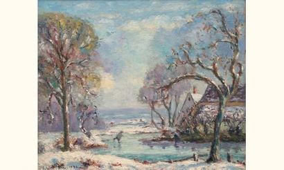 null Emmanuel De la VILLEON 1858-1944
Paysage de neige
Huile sur toile signée en...