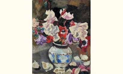null Louis VALTAT 1869 -1952
Vase de fleurs sur une table
Huile sur toile signée...