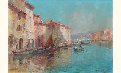 null Merio AMEGLIO 1897-1970
Vue des Martigues
Huile sur toile signée en bas à droite
46...