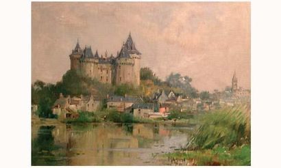 Maurice LEVIS 1860-1940. “Paysage au château”....
