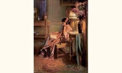 null Delphin ENJOLRAS - 1857-1945

LA LECTURE A LA LAMPE

Pastel signé en bas à gauche.	
71,5...