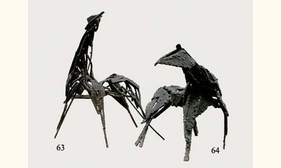 null Sergio STOREL - né en 1926

CHEVAL

Sculpture en fer soudé.	
Haut. : 38 cm