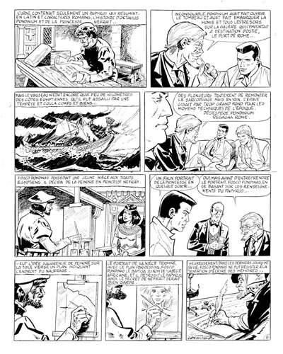 null ATTANASIO. « Bob Morane ».
Encre de Chine noire pour la planche 8 de cette aventure.
Format...