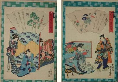 JAPON
Deux estampes de Kunisada, série du...
