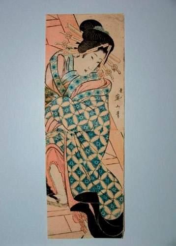 null JAPON
Estampe d'Eizan, kakemono, une jeune femme debout. Vers 1820.