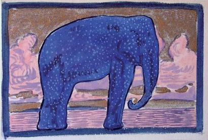 Paul JOUVE (1878-1973)
« Éléphant à l'arrêt,...
