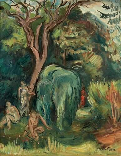 null Emile OTHON-FRIESZ (1879-1949)
« Femmes dans un paysage, 1941 »
Huile sur toile.
Signée...