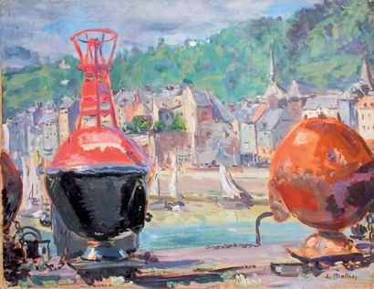 null Jacques MATHEY (1883-1973)
« Vue du port de Honfleur »
Huile sur toile.
Signée...