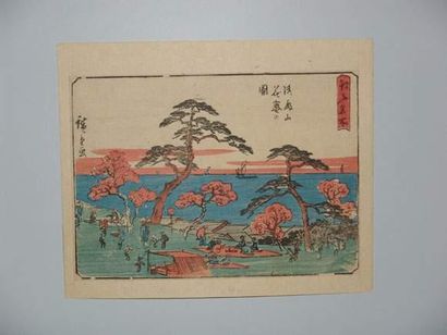 null JAPON
Estampe de Hiroshige, de la série Edo Meisho, vue de la colline Gotenyama....