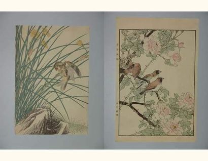 null JAPON
Deux estampes de Keinen, de la série des 4 saisons, des oiseaux dans les...