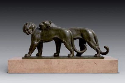 null André Vincent Becquerel (1893-1981)
Sculpture en bronze à patine "vert antique"...