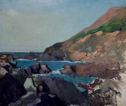null Henri MANGUIN (1874-1949)
« Rochers à la Percaillerie, 1898 »
Huile sur toile,...