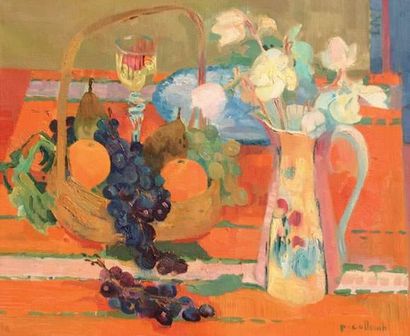 null Paul COLLOMB (né en 1921)
« La nappe orange, circa 1960 »
Huile sur toile.
Signée...