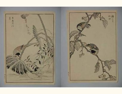 JAPON
Deux estampes de Bunrei, de la série...