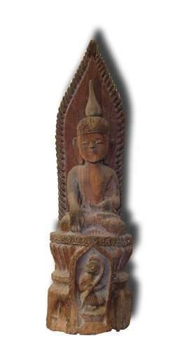 null SIAM - BIRMANIE - LAOS
Bouddha assis en position de prise de la terre à témoin
En...