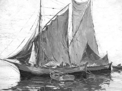 null Charles CERMACK (début XXe siècle)
« Bateaux de pêche »
Huile sur toile, signée...
