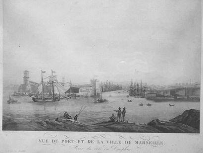 null ROUX, fils ainé (XIXe siècle)
« Vue du port et de la ville de Marseille »
Gravure
32...